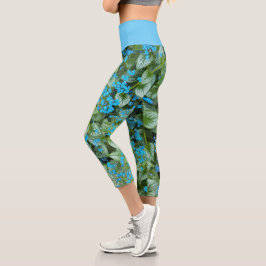 Leggings Capri Flores de Little Blue Brunnera Floral