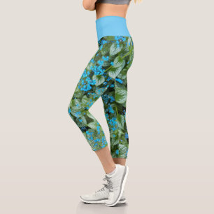 Leggings Capri Flores de Little Blue Brunnera Floral