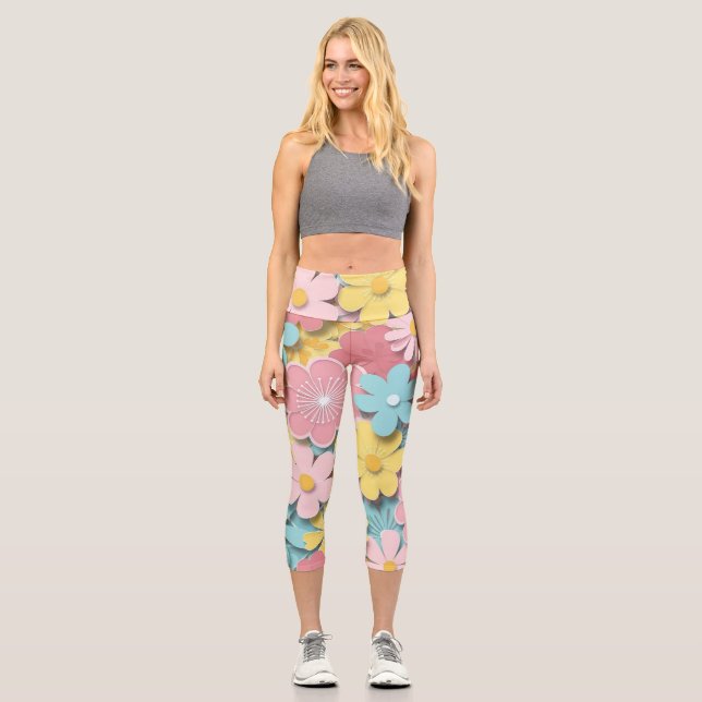 Leggings Capri Flores de papel (Anverso)