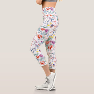 Leggings Capri Flores de verano y mariposa