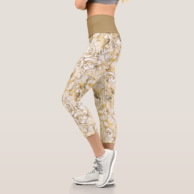 Leggings Capri Flores doradas (Izquierda)