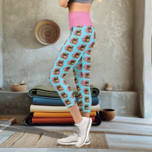 Leggings Capri Flores eslovacas rosas