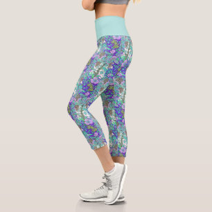 Leggings Capri Flores grapevinas estampado floral vintado elegant