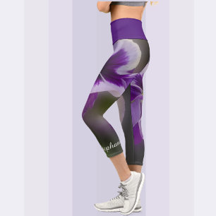 Leggings Capri Flores moradas, nombre, floral