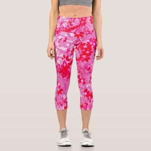 Leggings Capri Flores Rojas Bonitas