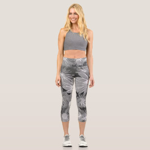 Leggings Capri Flores rojas y amarillas 2