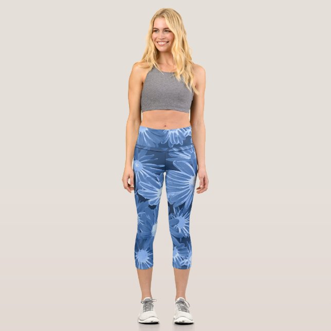 Leggings Capri Flores rojas y amarillas 3 (Anverso)