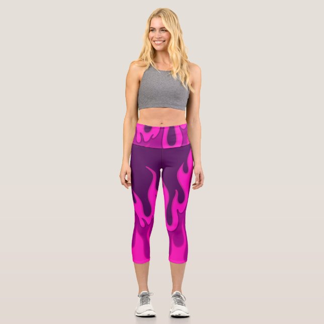 Leggings Capri Flores rosas (Anverso)
