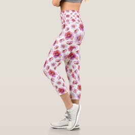 Leggings Capri Flores rosas