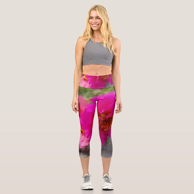 Leggings Capri Flores rosas al sol (Anverso)