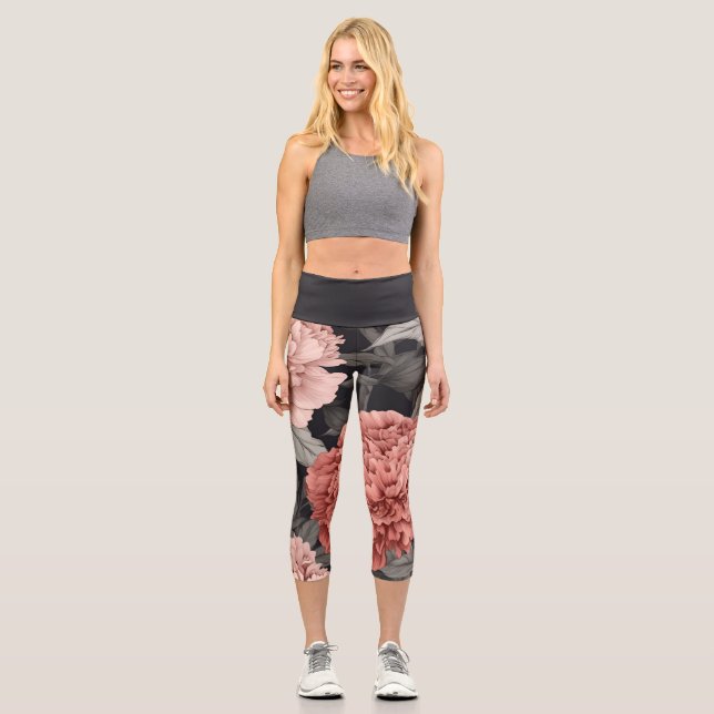Leggings Capri Flores Rosas Bonitas (Anverso)