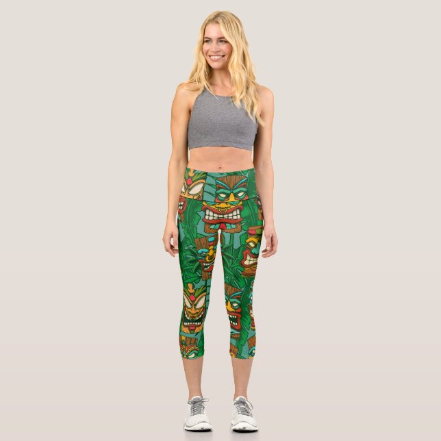 Leggings Capri Flores silvestres acuarela: coloridas sin foco (Anverso)