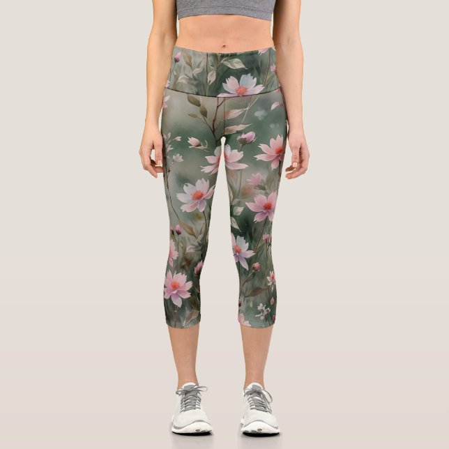 Leggings Capri Flores silvestres de bonito (Anverso)