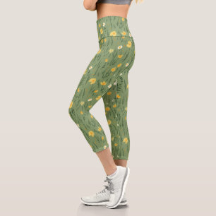 Leggings Capri Flores silvestres en verde