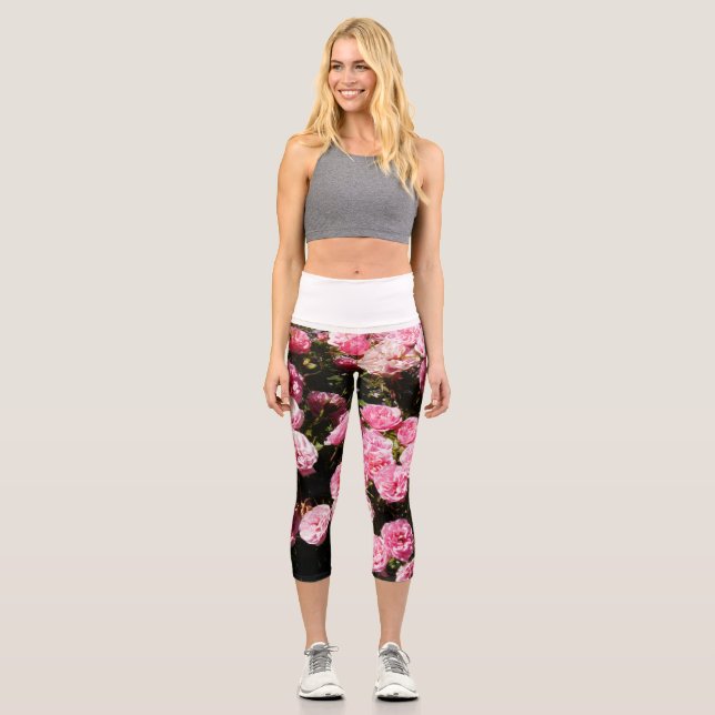 Leggings Capri Flores Ver 1 Capris De Alto Desaguado (Anverso)