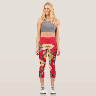 Leggings Capri Flores Vintage Watercolor Cute
