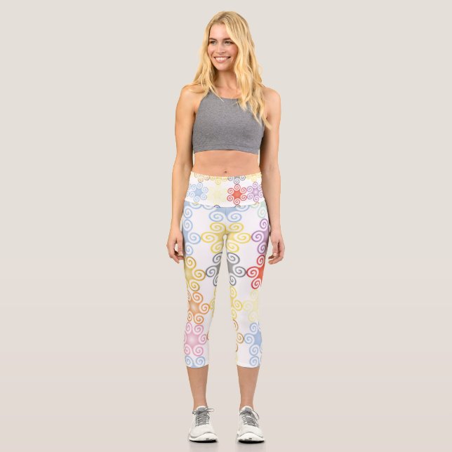 Leggings Capri Flores | Zazzle_Growshop. (Anverso)