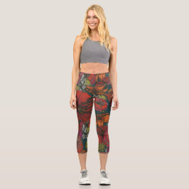 Leggings Capri Flower Medley