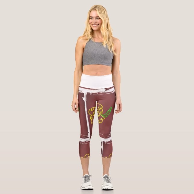 Leggings Capri flower paint capri (Anverso)