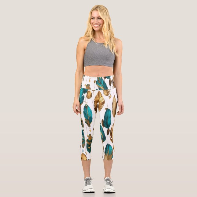 Leggings Capri Flujo de pluma - Gracia en movimiento (Anverso)