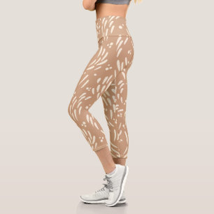 Leggings Capri Flujo en Tan y Cream