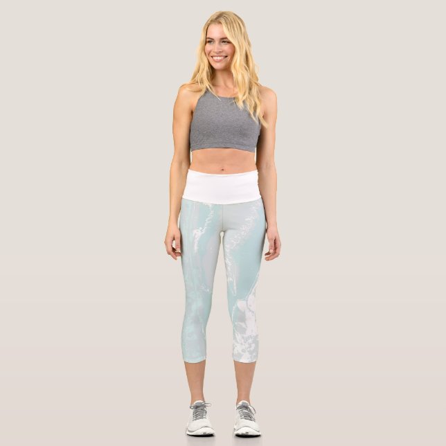 Leggings Capri Flujo marino artístico (Anverso)