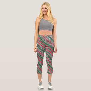 Leggings Capri Fondo de franjas diagonales