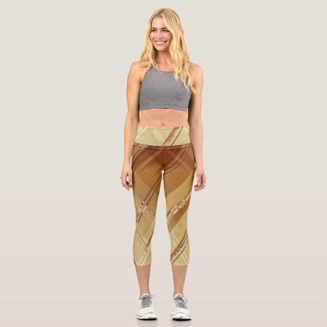 Leggings Capri Fondo de franjas diagonales 3 (Anverso)