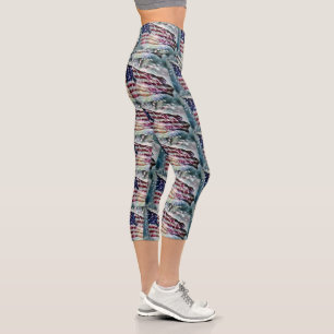 Leggings Capri Fondo de fuegos artificiales