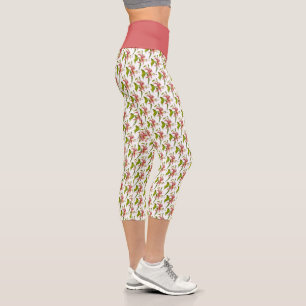 Leggings Capri Fondo de lirio Stargazer con patrón de flores disp