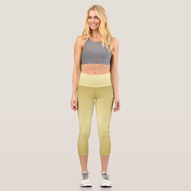 Leggings Capri Fondo de oro del glamur Nombre de plantilla person (Anverso)