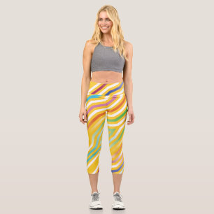 Leggings Capri Fondo simétrico de rayas diagonales 3
