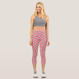 Leggings Capri Fondo simétrico de rayas diagonales 5
