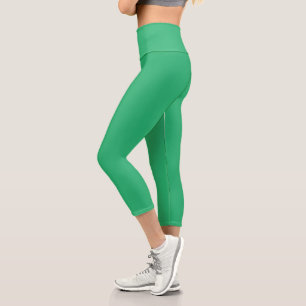 Leggings Capri fondo verde con borde blanco