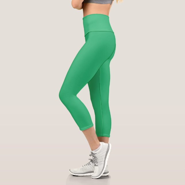 Leggings Capri fondo verde con borde blanco (Izquierda)