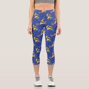 Leggings Capri Forever Batman Bat Signal Pattern