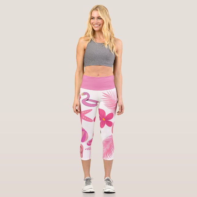 Leggings Capri Forma de verano rosa (Anverso)