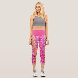 Leggings Capri Formas de diamante coloridas