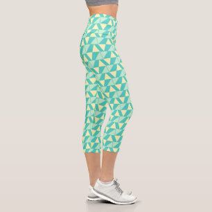 Leggings Capri Formas geométricas en turquesa y amarillo