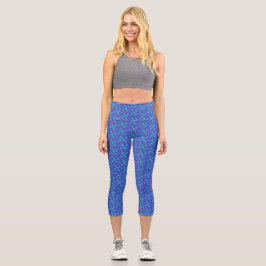 Leggings Capri Formas geométricas en turquesa y azul