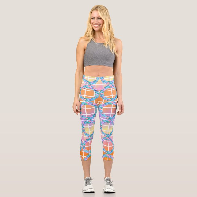 Leggings Capri Formas geométricas monocromáticas distintas de los (Anverso)