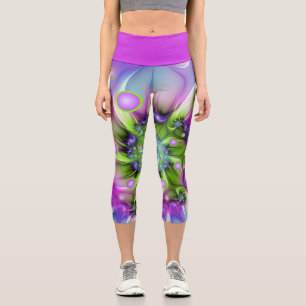 Leggings Capri Formas redondeadas en espiral coloridas Resumen de