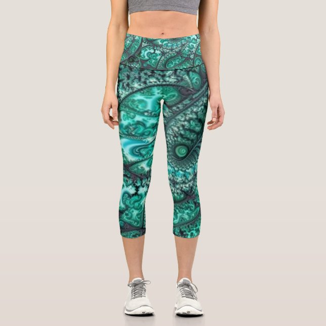Leggings Capri Fractal malaquita5 (Anverso)
