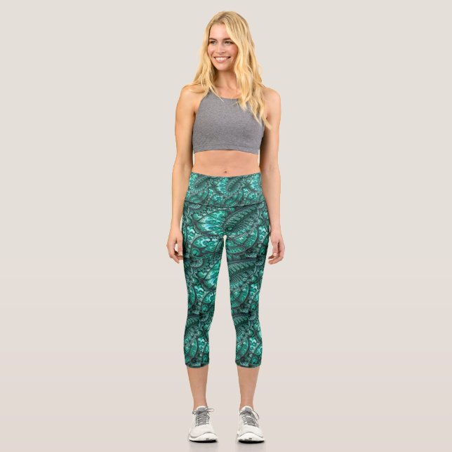 Leggings Capri Fractal malaquita5 (Anverso)