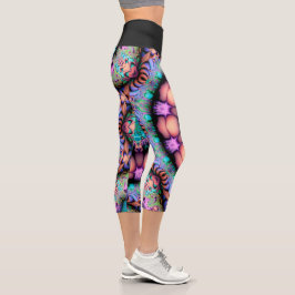 Leggings Capri Fractal Mandala Floral Psicodelia