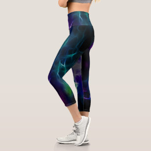 Leggings Capri Fractal nebuloso abstracto