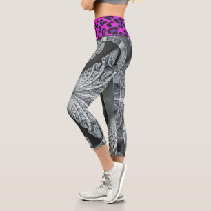 Leggings Capri Fractal Y Púrpura
