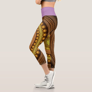 Leggings Capri Fractal Y Púrpura