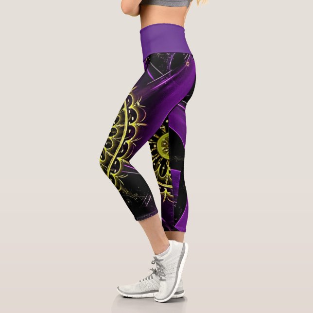Leggings Capri Fractal | Zazzle_Growshop. (Izquierda)