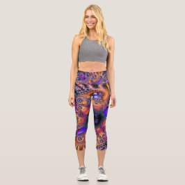 Leggings Capri Fractales galácticos